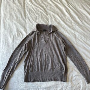 Ann Taylor Women's V-Neck Sweater in Taupe